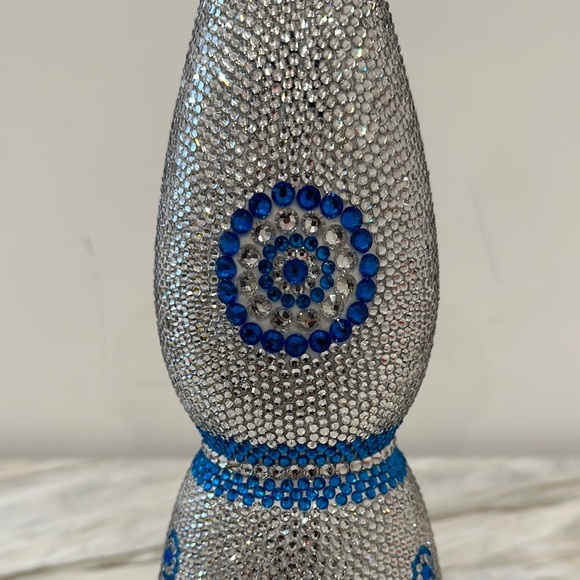 Silver and Blue Decorative Bottle - Picture 7 of 10